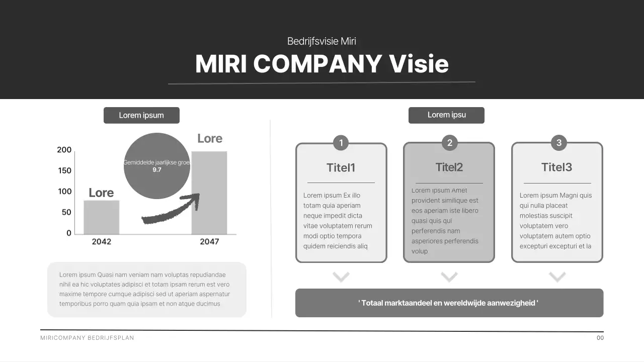 Een modern bedrijfsprofiel in zwart en grijs
