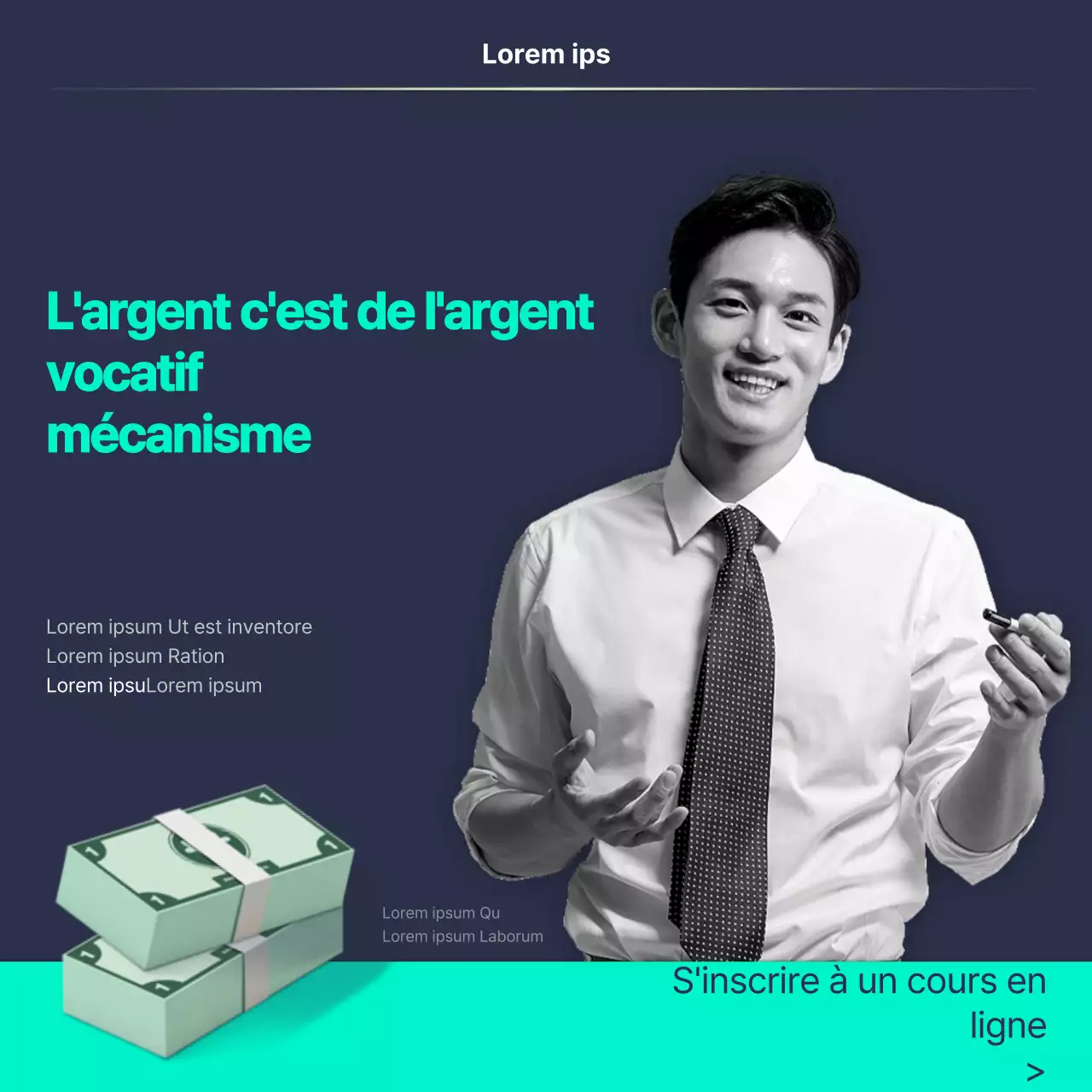 Navy Mint Neat Social Beginner Financial Education CardNews