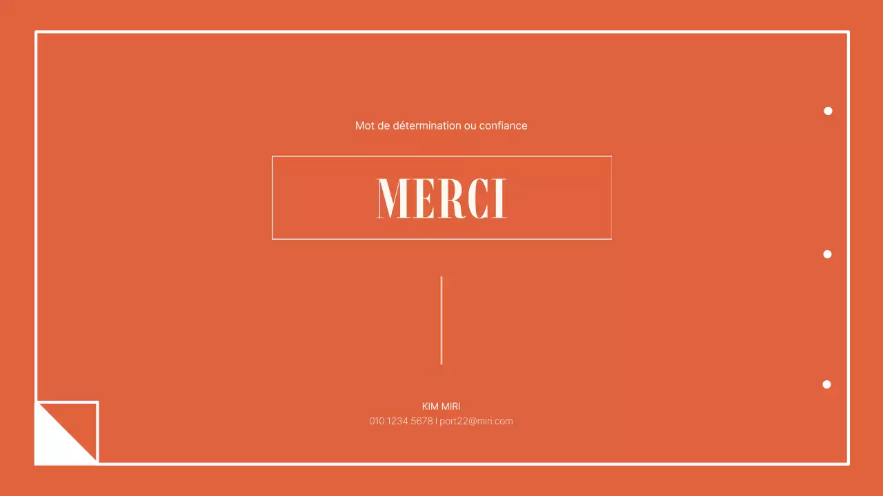 Un portfolio simple et organisé pour un étudiant universitaire en orange