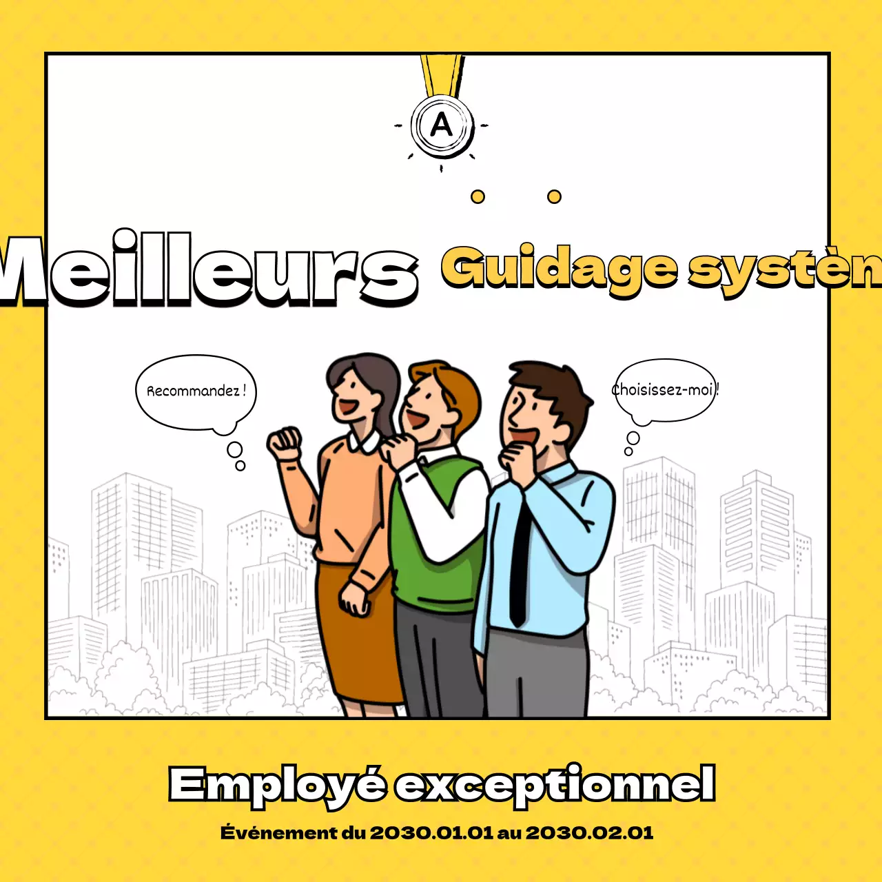 Un simple post d'entretien avec un travailleur jaune et gris