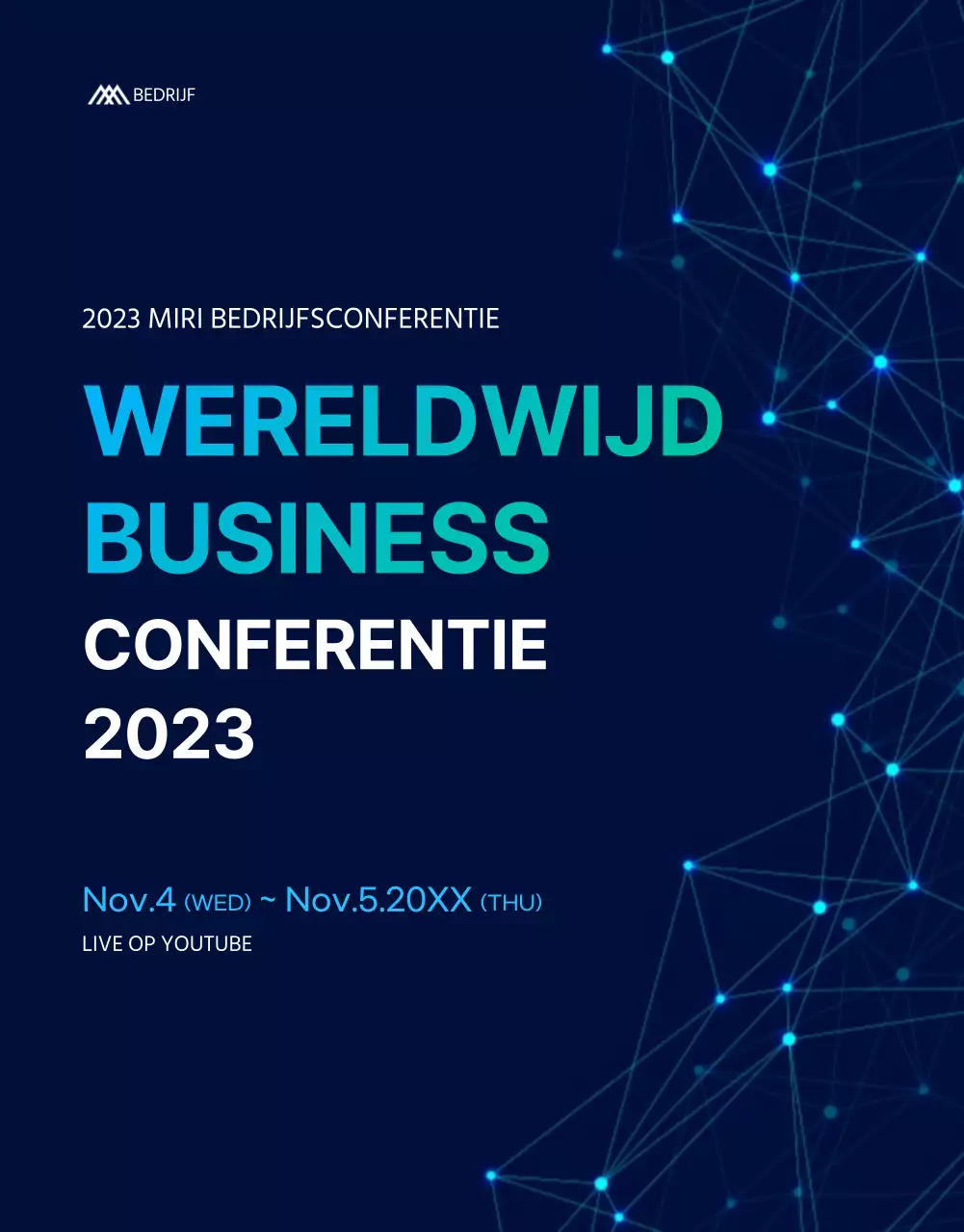 Details wereldwijde conferentie pagina in blauw