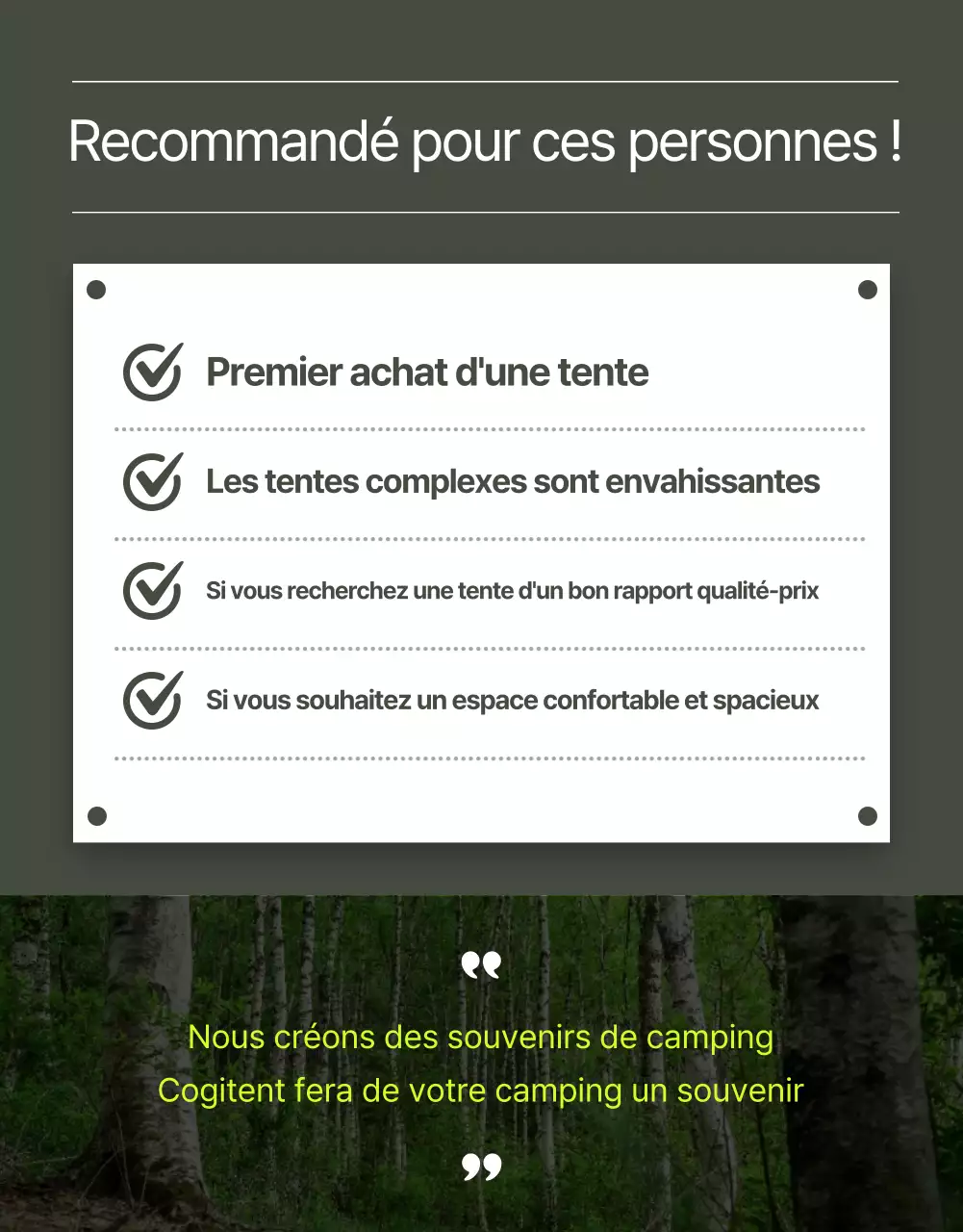 Tente dôme Wadiz avec un agencement épuré en vert fluorescent