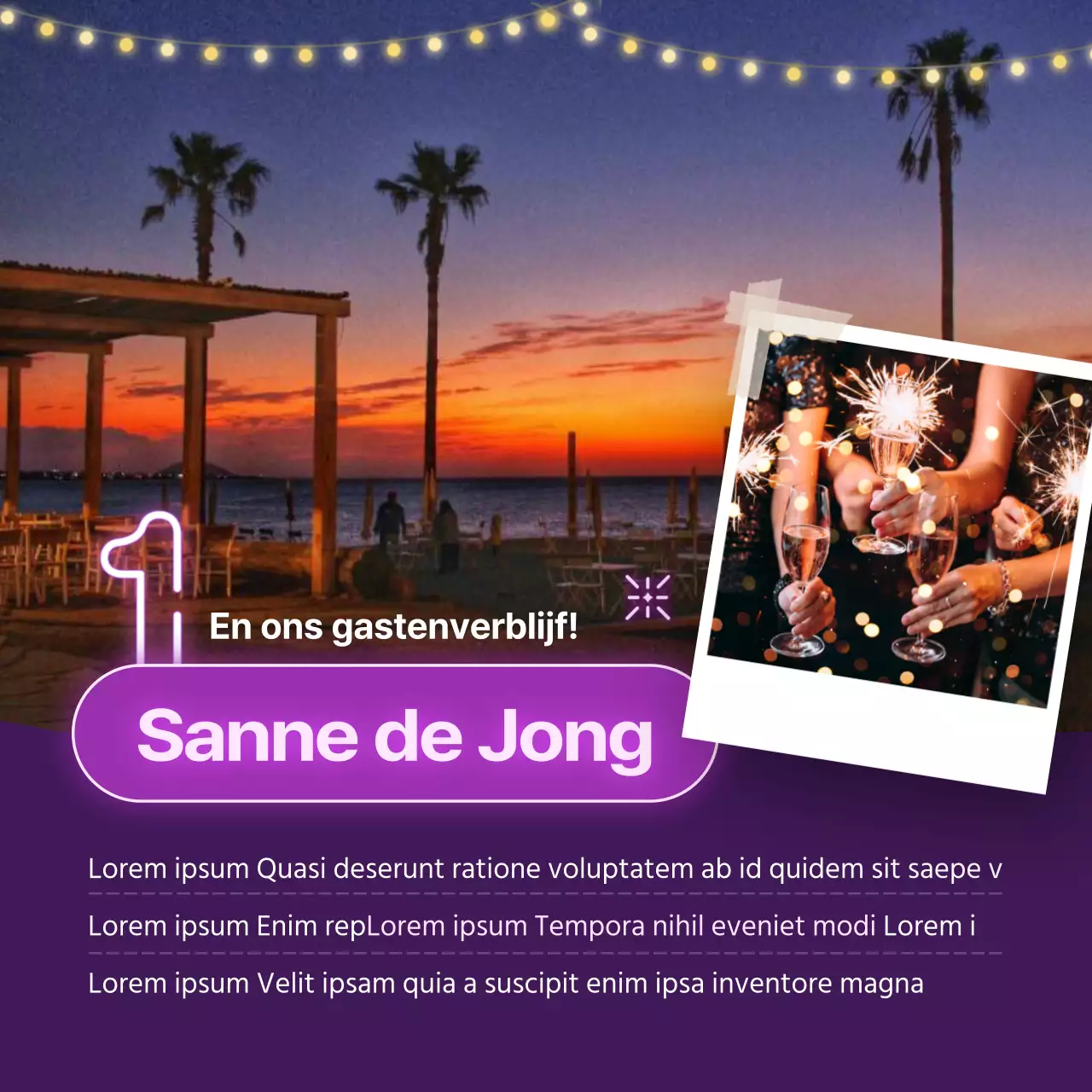 Paars neon pension op zoek naar personeel