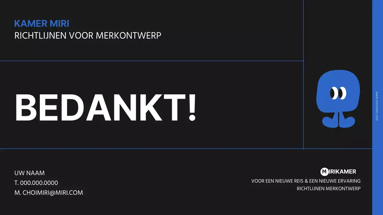 Eenvoudige merkpresentatie in blauw en zwart