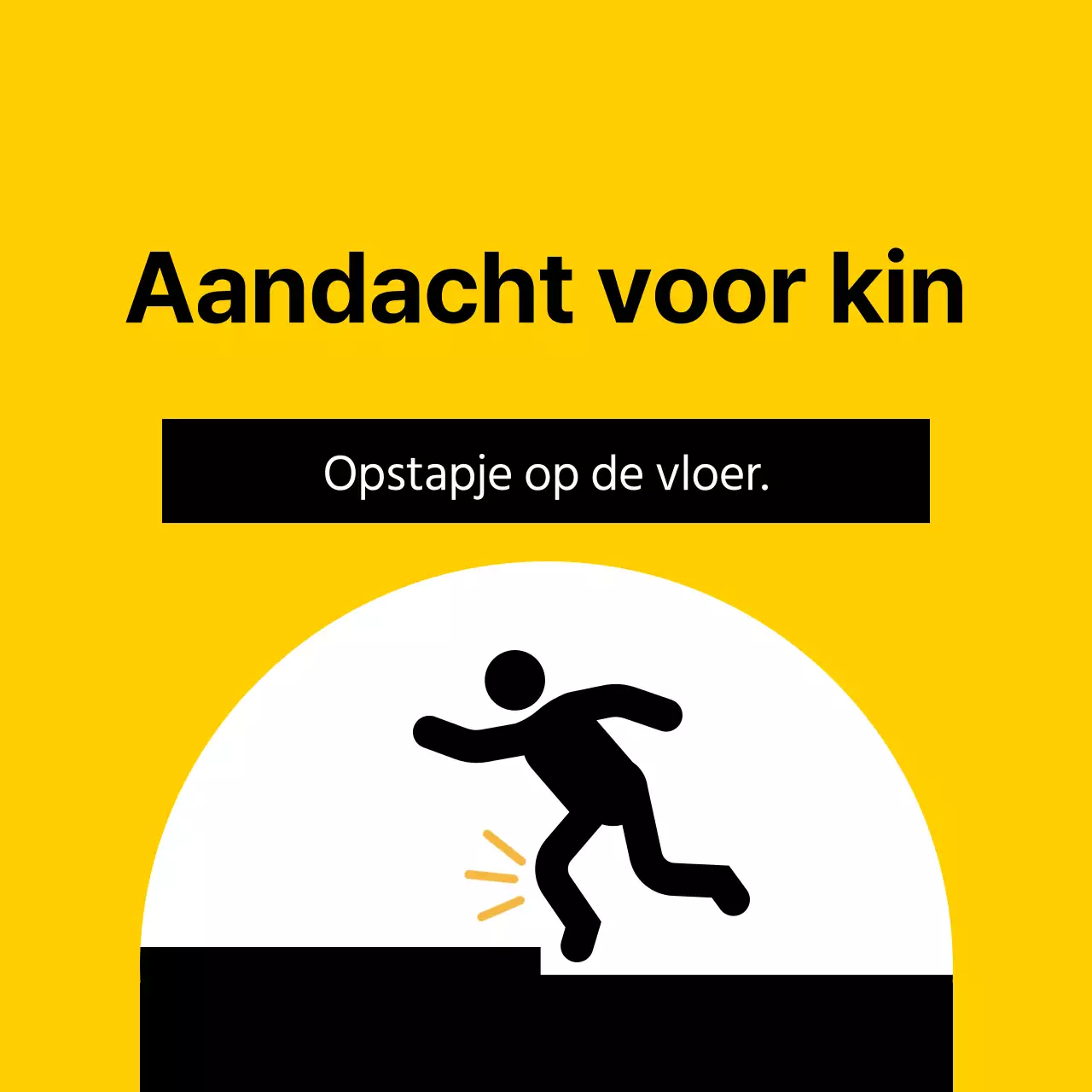 Een opvallende waarschuwing met een rood en zwart menselijk pictogram