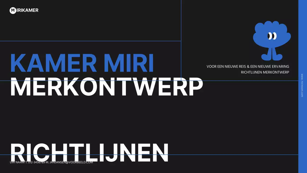 Eenvoudige merkpresentatie in blauw en zwart