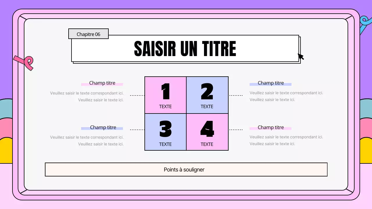 Un plan d'affaires kitsch en rose et violet