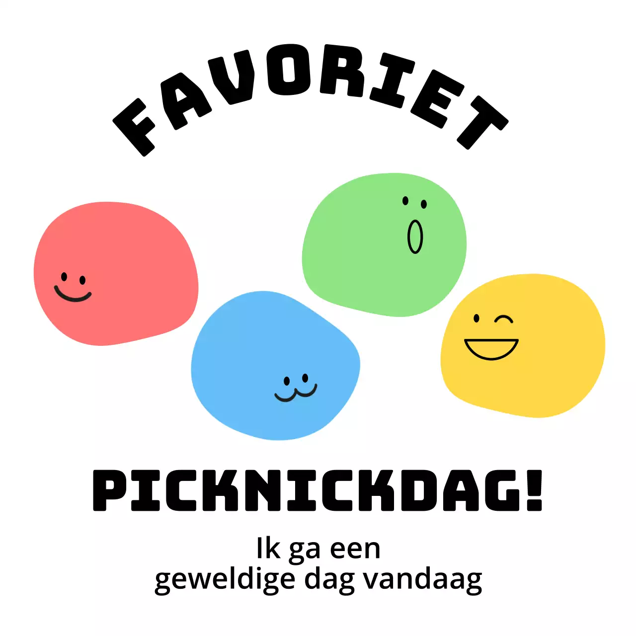 Leuke, kleurrijke t-shirts voor picknickgroepen van kleuters