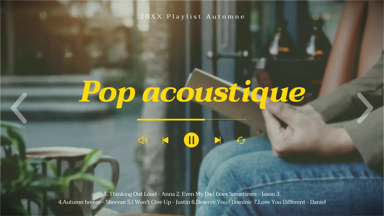 Jaune automne acoustique pop musique émotionnelle playlist