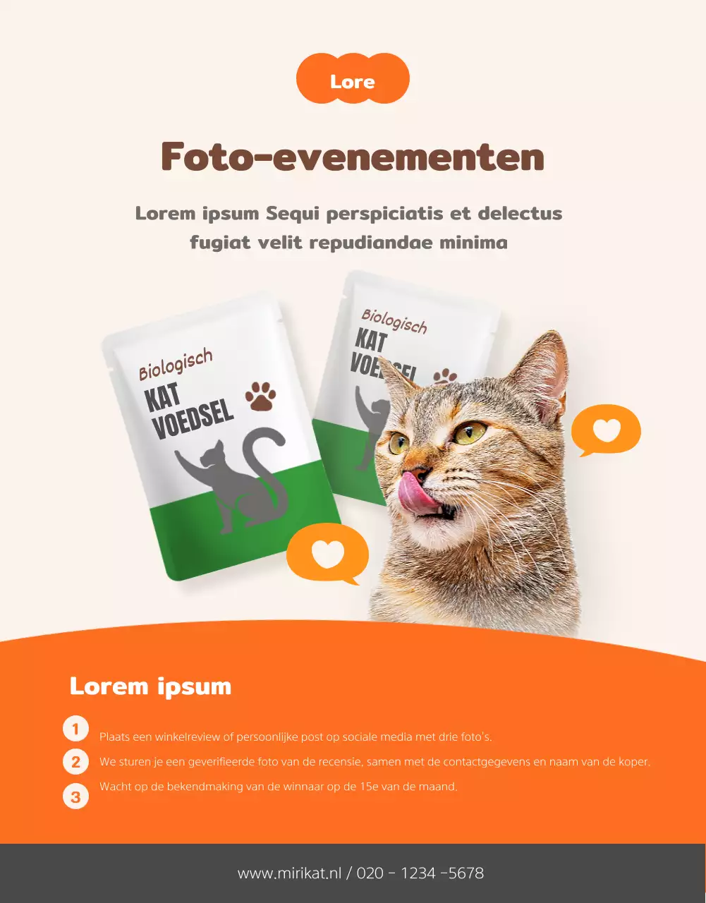 Een schattige en nette oranje kat te koop in een winkelcentrum