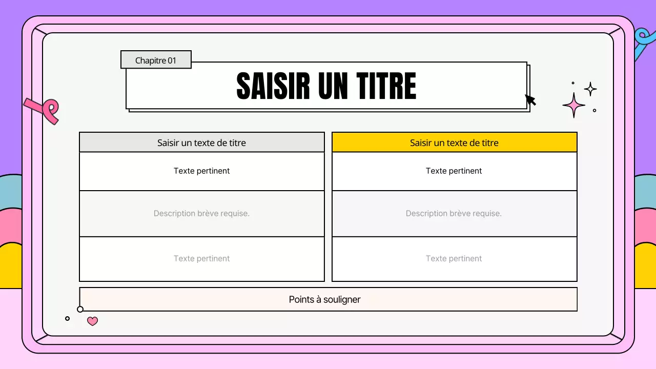 Un plan d'affaires kitsch en rose et violet