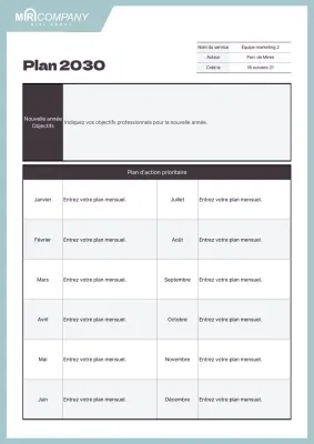 Un agenda propre pour la nouvelle année, en menthe et noir