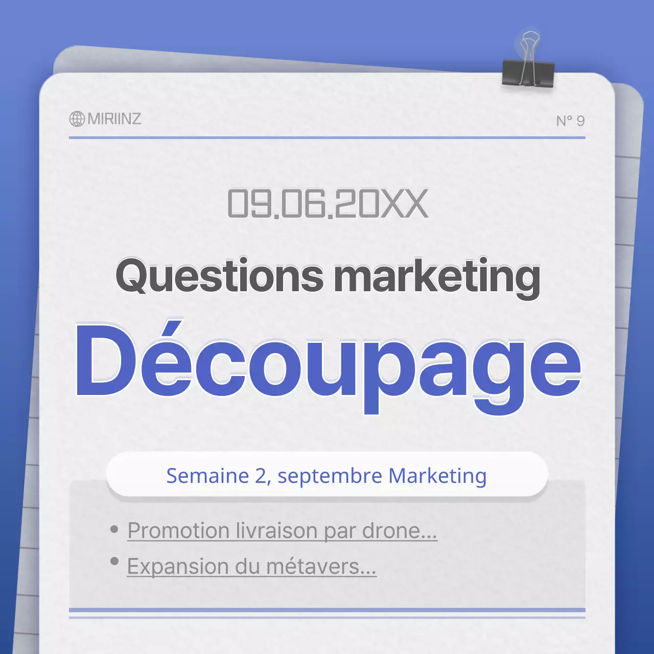 Carte de texture papier en bleu et grisConcept NewsClipping