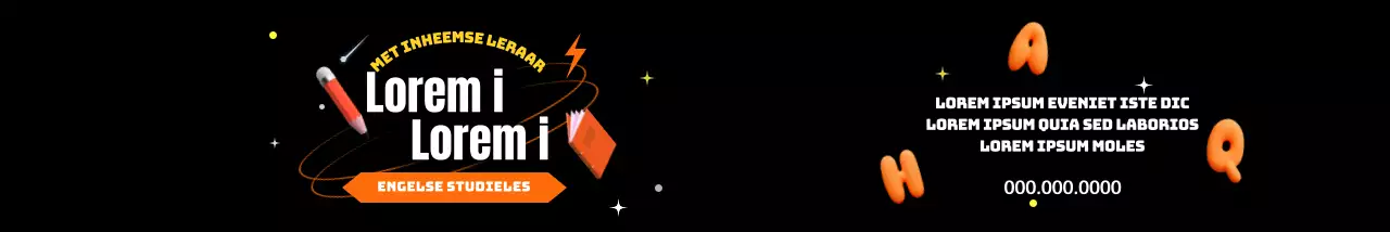 Engelse lessen voor kinderen met een aantrekkelijke oranje en zwarte look