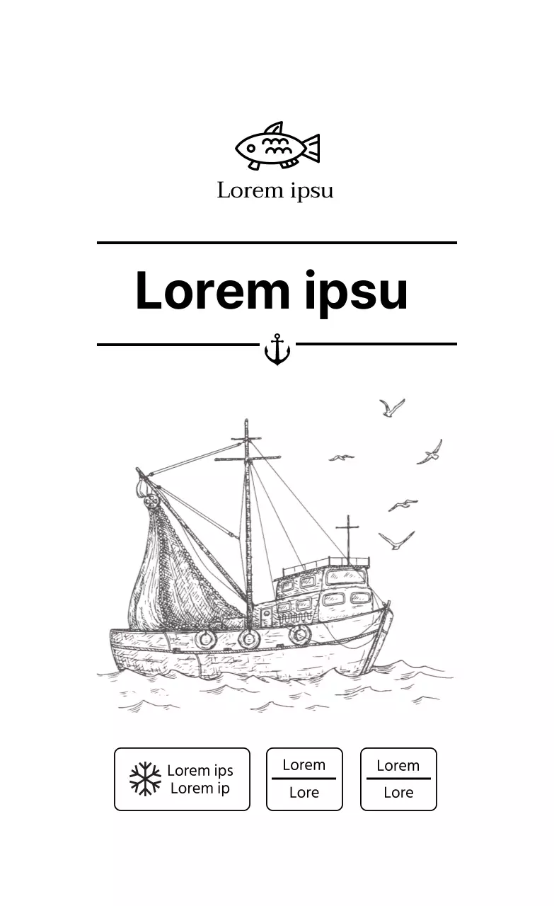 Eenvoudig visetiket met witte illustratie