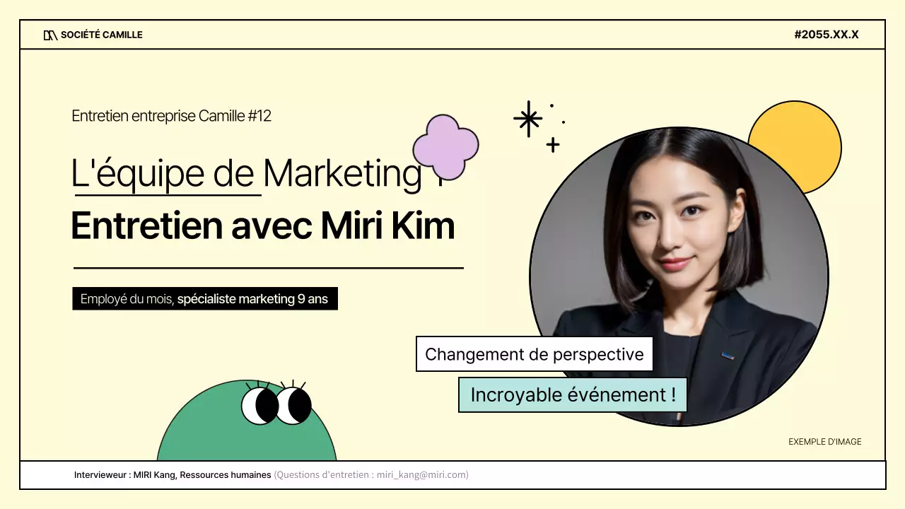 Un entretien d'affaires kitsch en violet et jaune