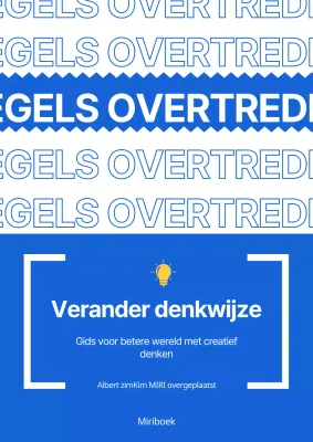 Een zelfhulpboek met trendy blauwe en witte tekstaccenten