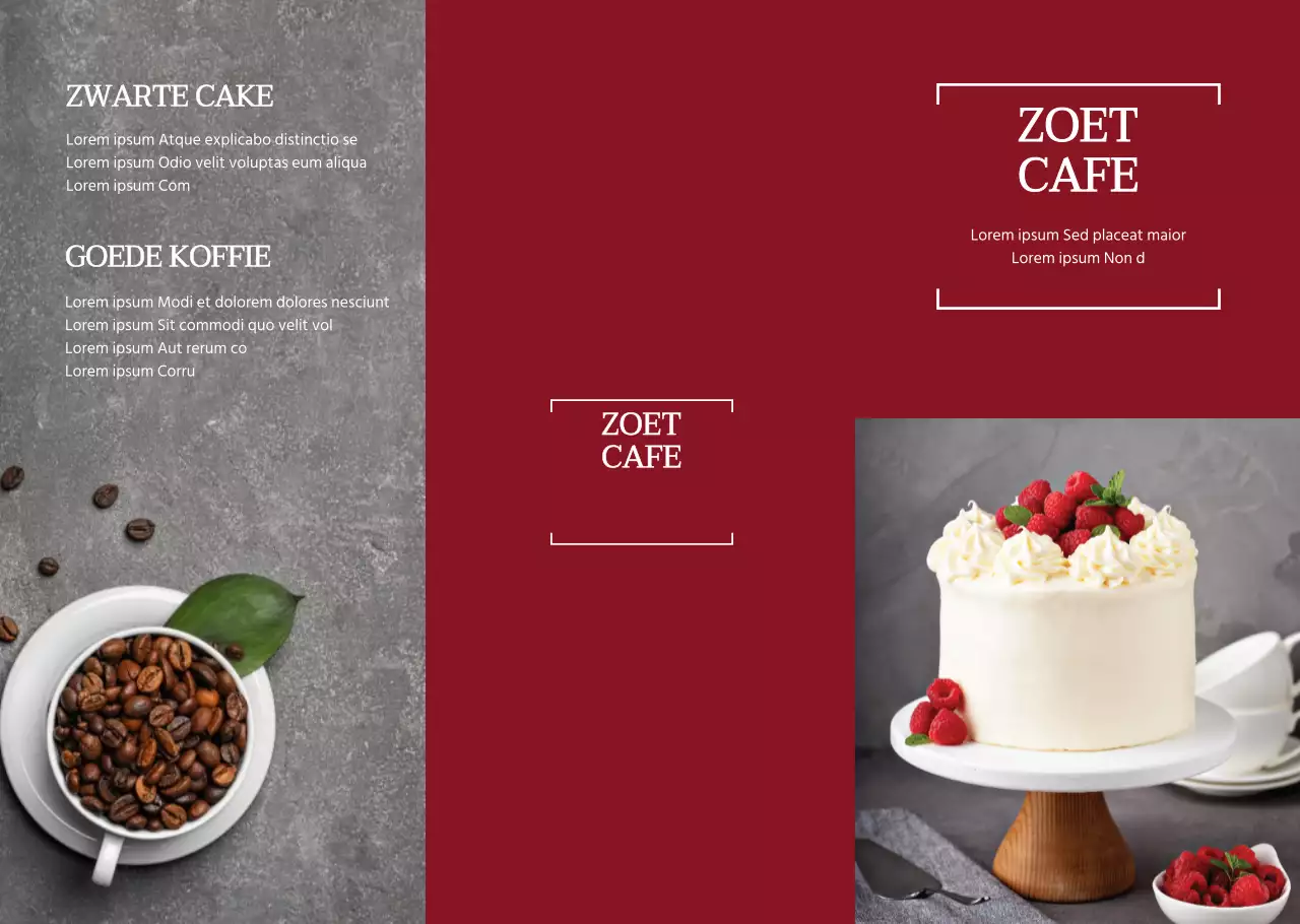 Dessert menubord in vet rood