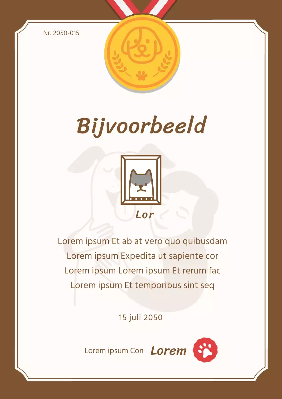 Lijst voor een schattige bruine peuterspeelzaal