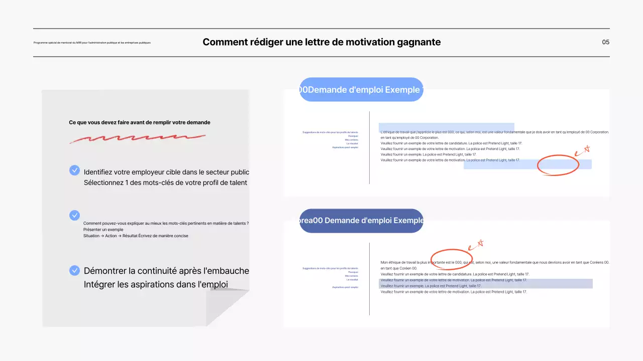 Présentation du programme spécial de tutorat pour les entreprises publiques en bleu