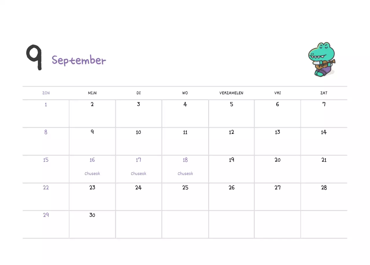 Een kalender met een schattig Argo-illustratieconcept