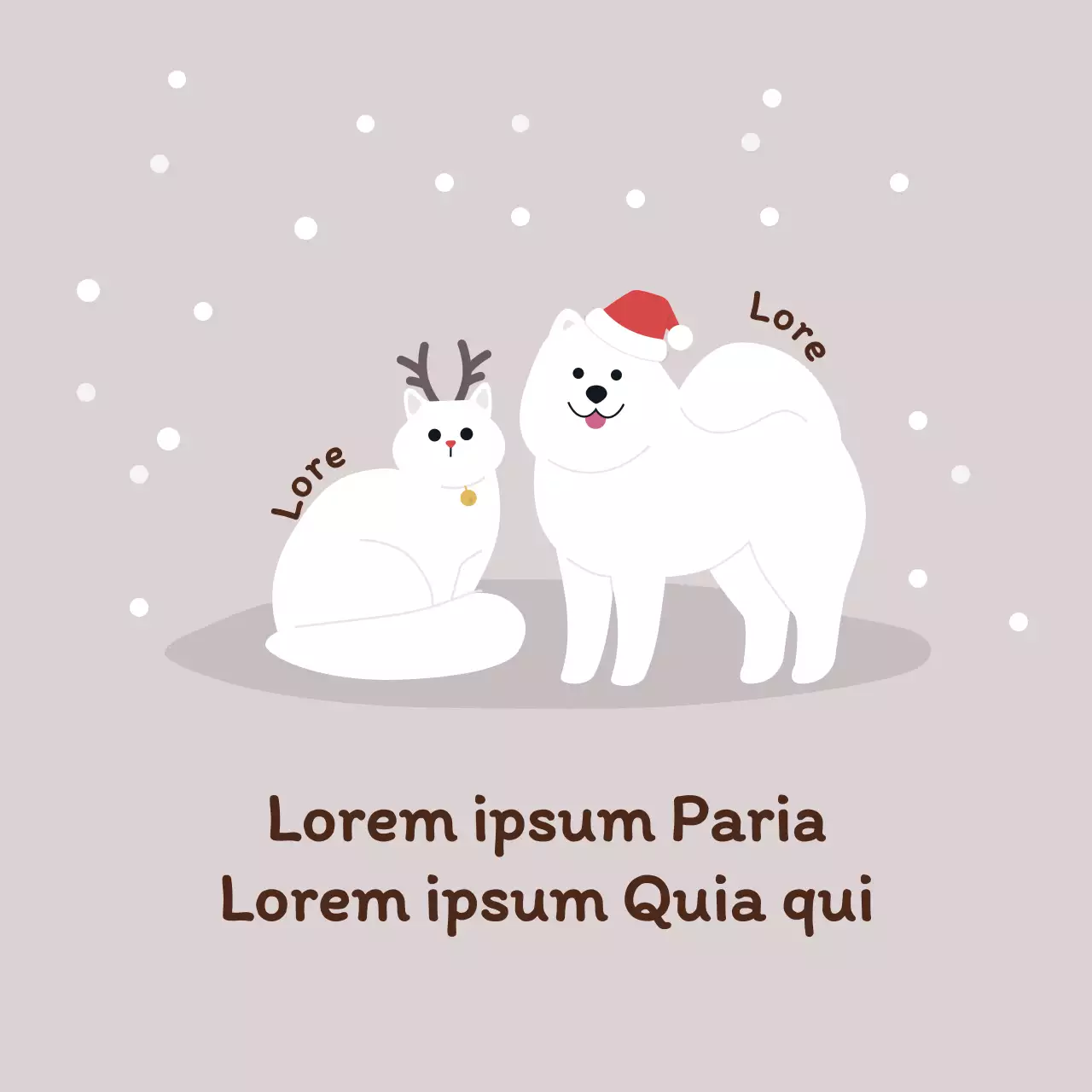 Etiquettes de Noël mignonnes avec illustrations beiges