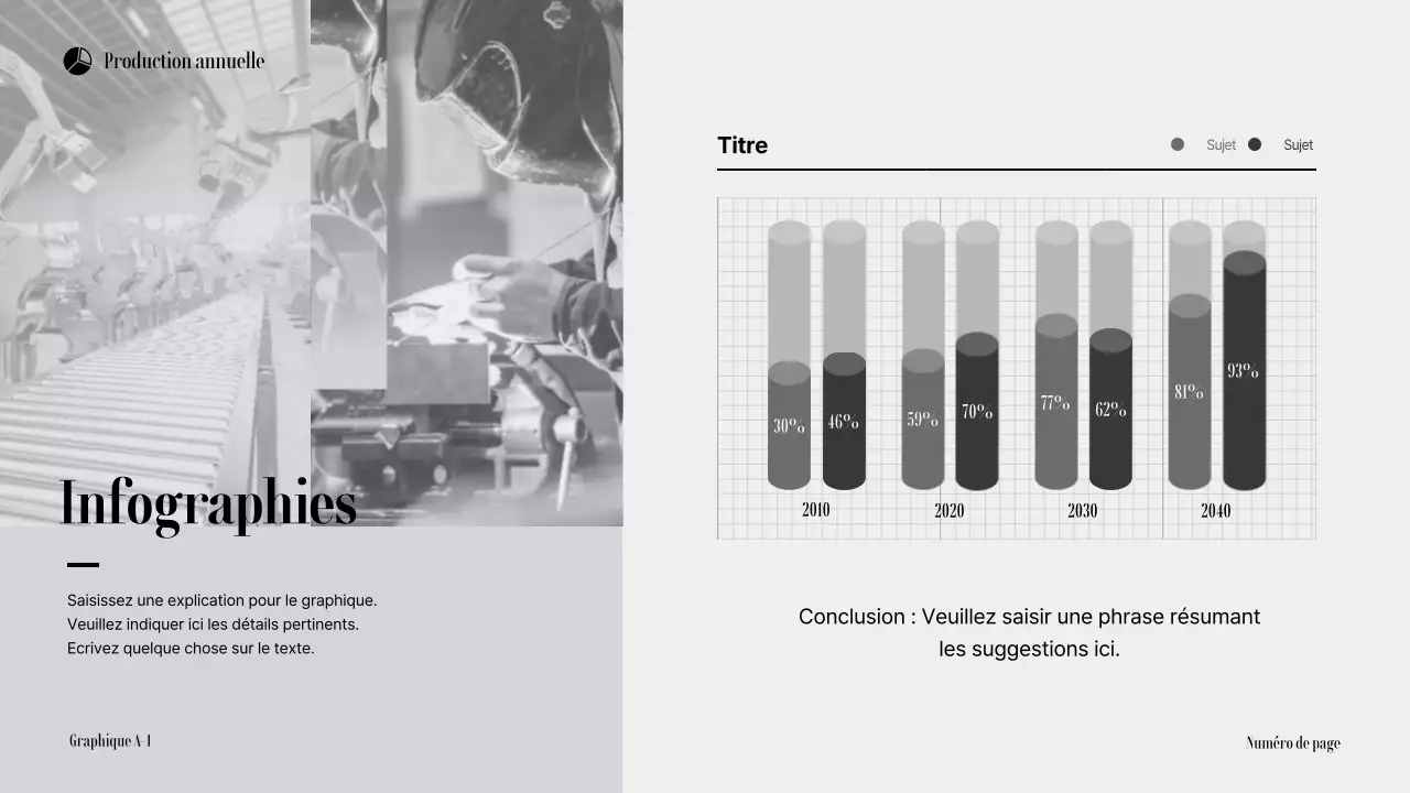 Production annuelle simple en monotone noir et gris