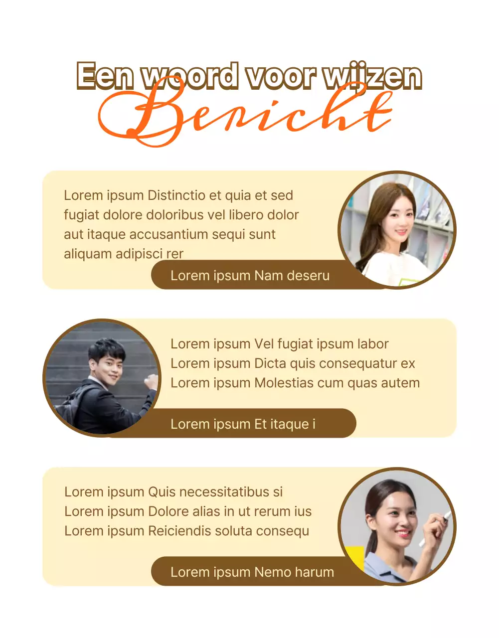 Een sollicitatiegesprek met rustgevende beige en oranje kleuren