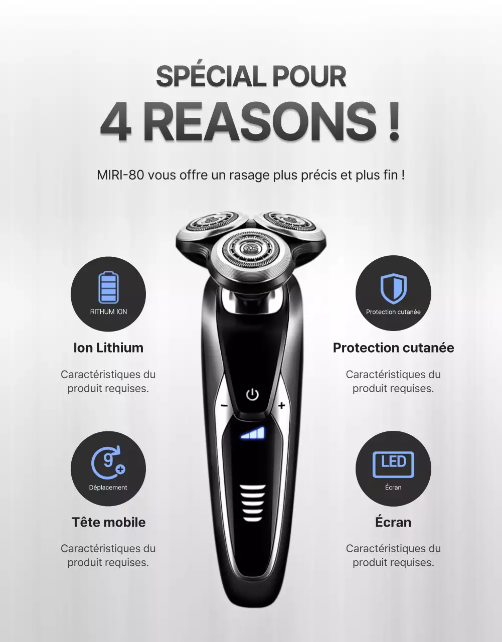 Promouvoir l'électronique avec un concept simple en noir et argent