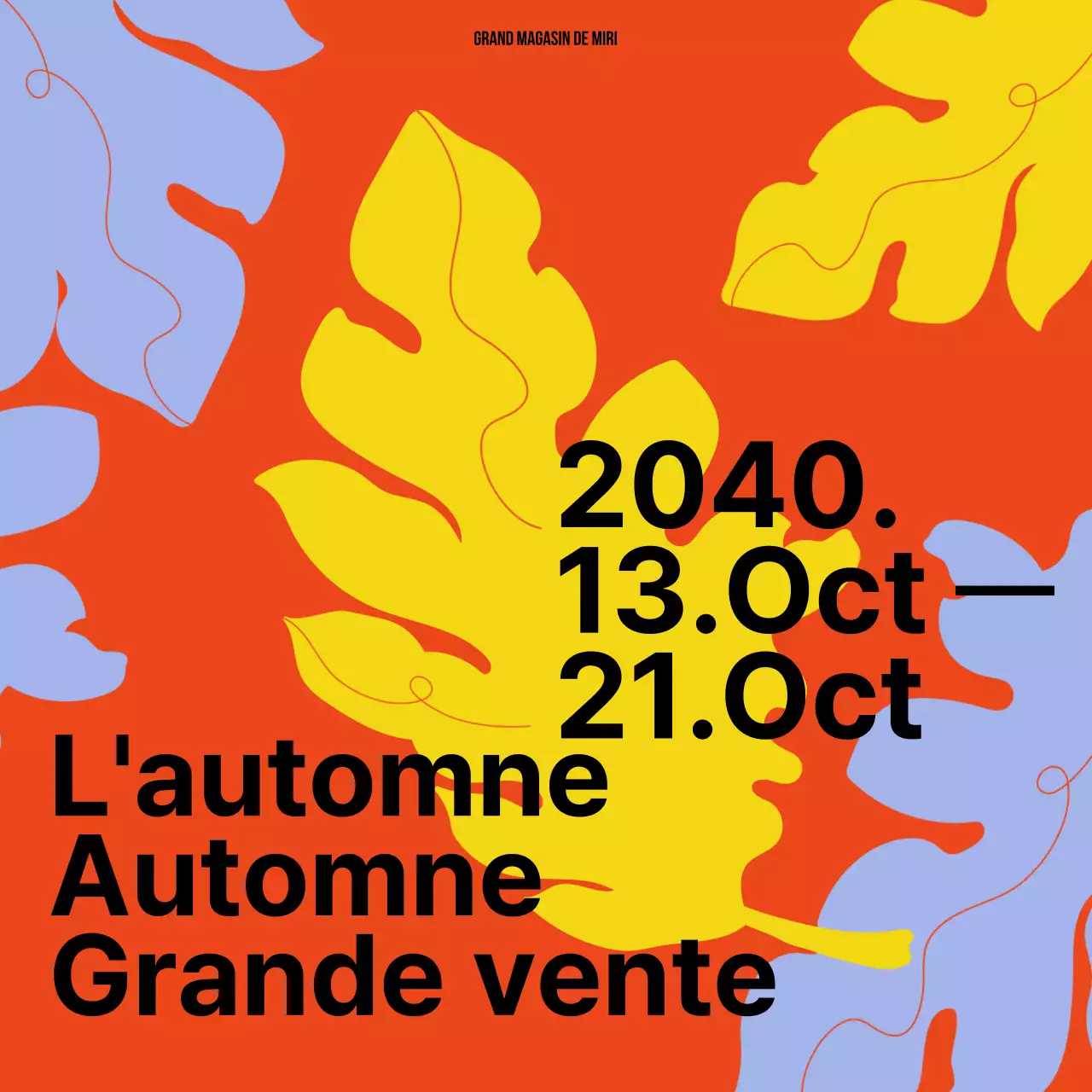 Annonces de vente modernes en rouge et jaune