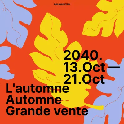 Annonces de vente modernes en rouge et jaune