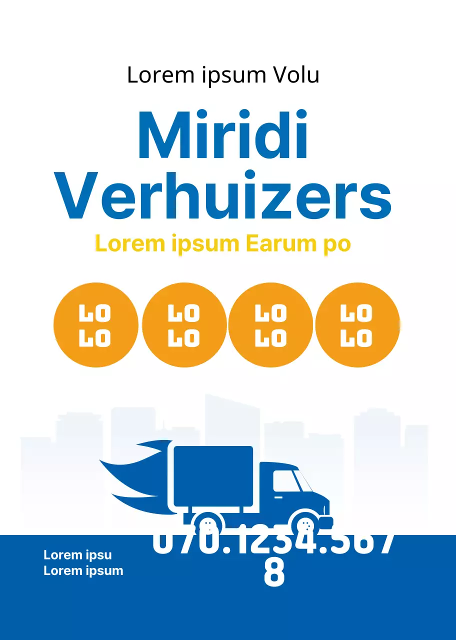 Een wit, blauw en schoon verhuisbedrijf promoten