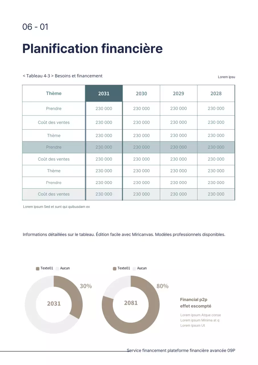 Bleu marine Simple Business Corporate Finance P2P Business Plan