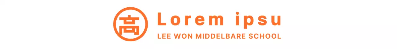 Oranje en wit eenvoudig modern symbool logo nadruk stijl voor middelbare school promotie