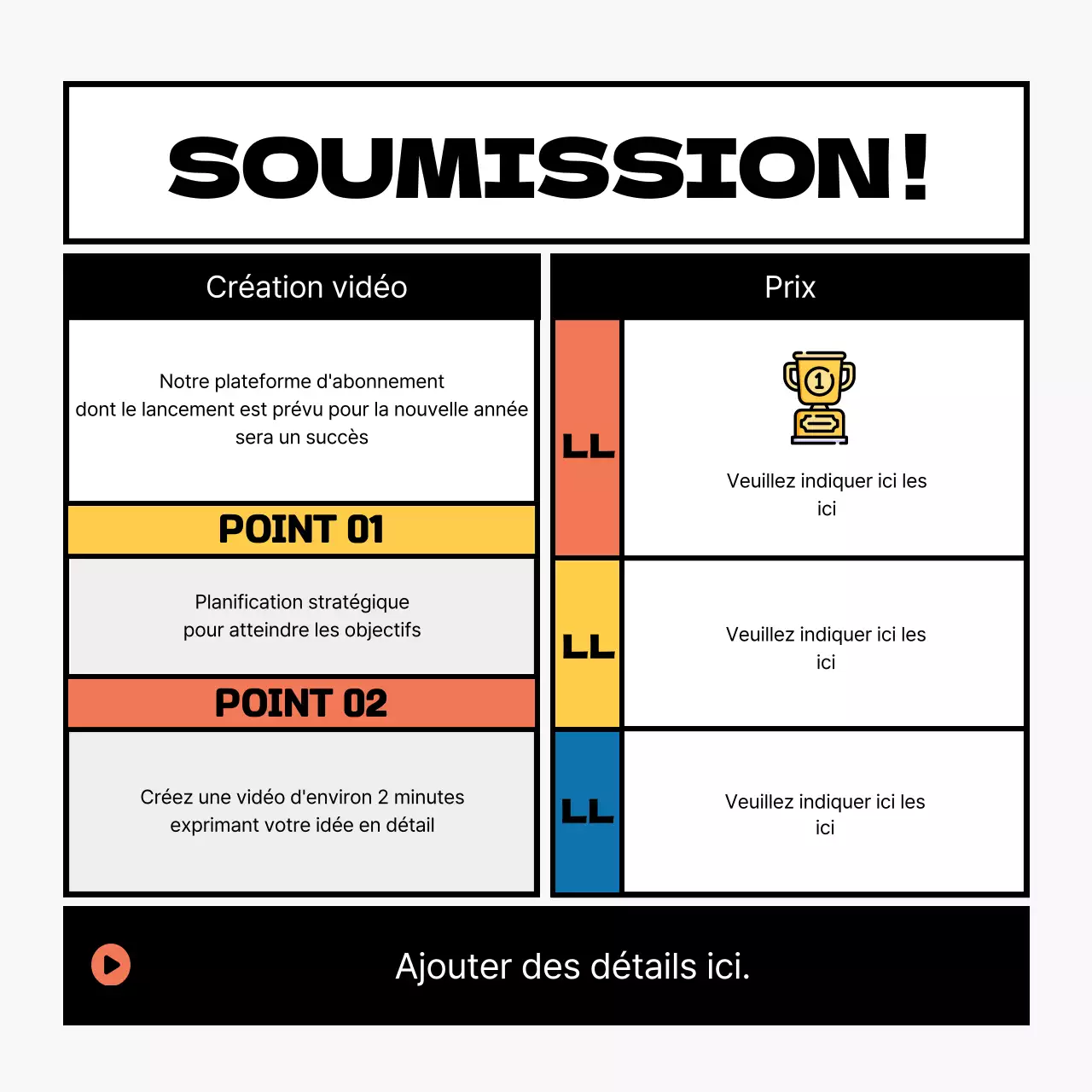 Concours interne pour le concept de cadre Black Point