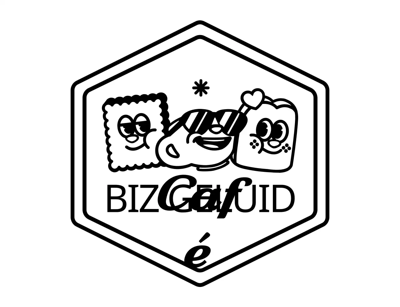 Eenvoudig en schattig geïllustreerd embleem logo stijl cafe