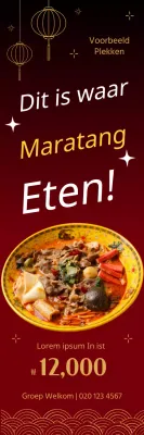 Een traditionele rode Igga Maratang restaurant promotie