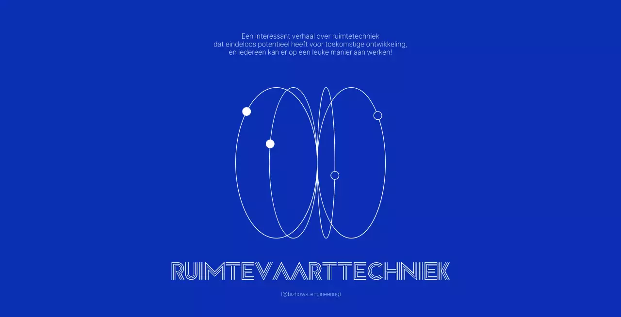 Eenvoudig, strak ingenieursconcept in helder marineblauw en wit