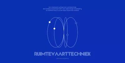 Eenvoudig, strak ingenieursconcept in helder marineblauw en wit