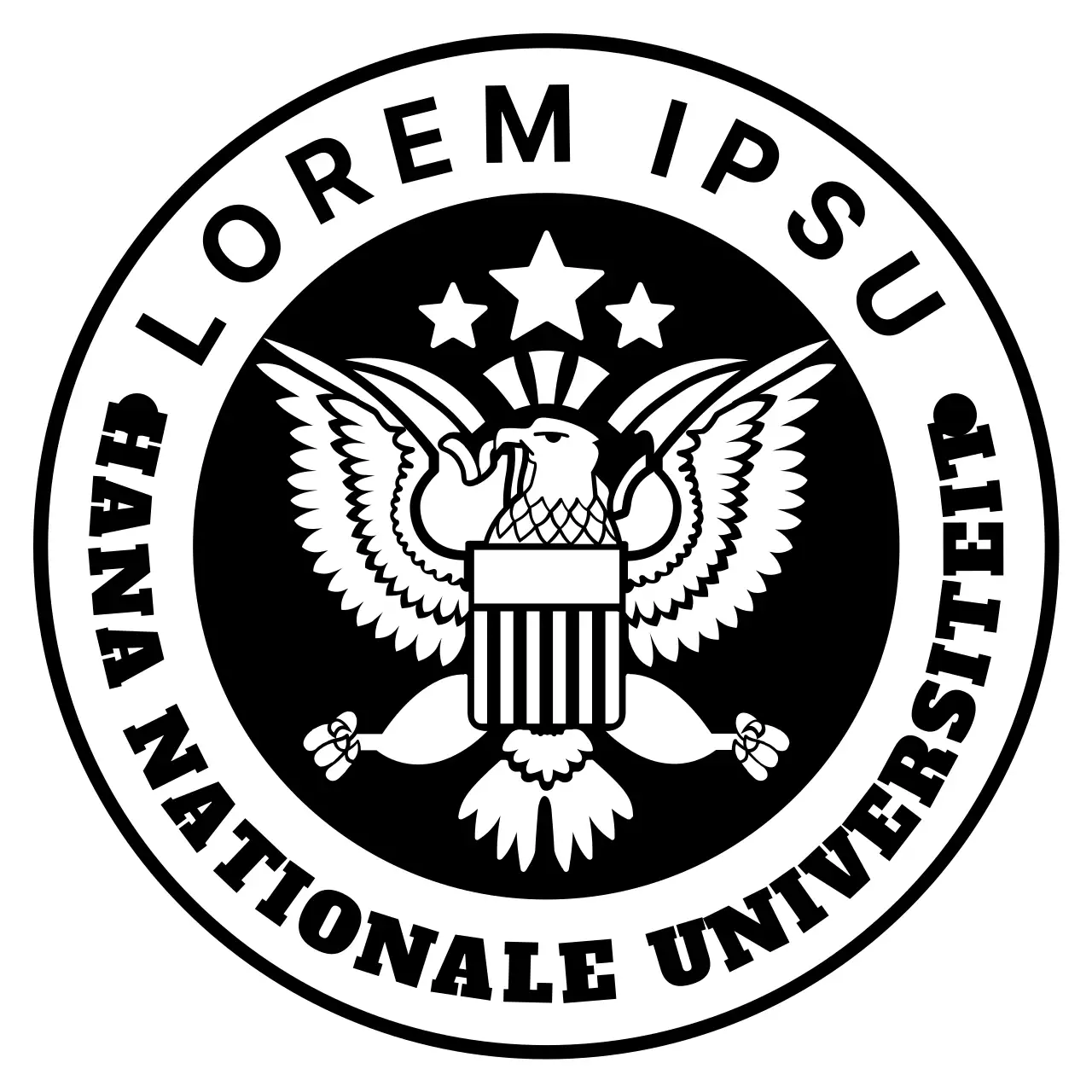 Een eenvoudig, schoon adelaarssymbool met een ambassadeurslogostijl voor universitaire communicatie en promoties