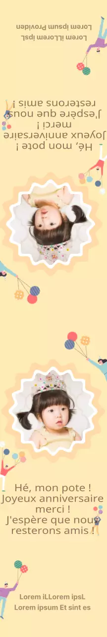 Fête d'anniversaire avec photo jaune mignonne