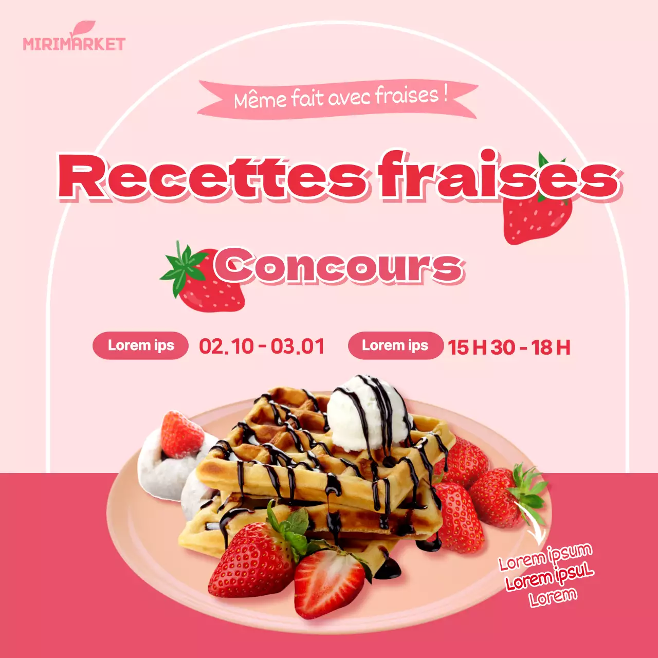 fraises rosesconcours de recettes médias sociaux