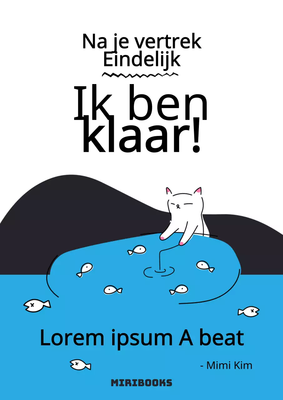 Cat visserij concept exit essay met witte en lichtblauwe achtergrond