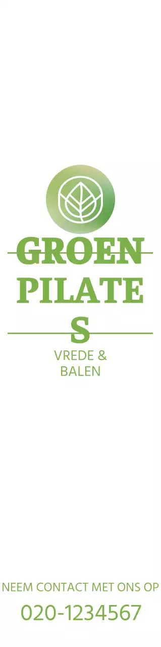 Een Pilates-consult promoten voor een luxe concept met een eenvoudig groen logo.