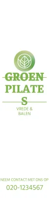 Een Pilates-consult promoten voor een luxe concept met een eenvoudig groen logo.