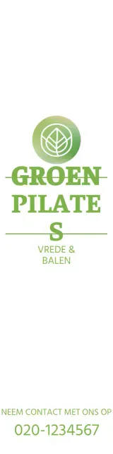 Een Pilates-consult promoten voor een luxe concept met een eenvoudig groen logo.