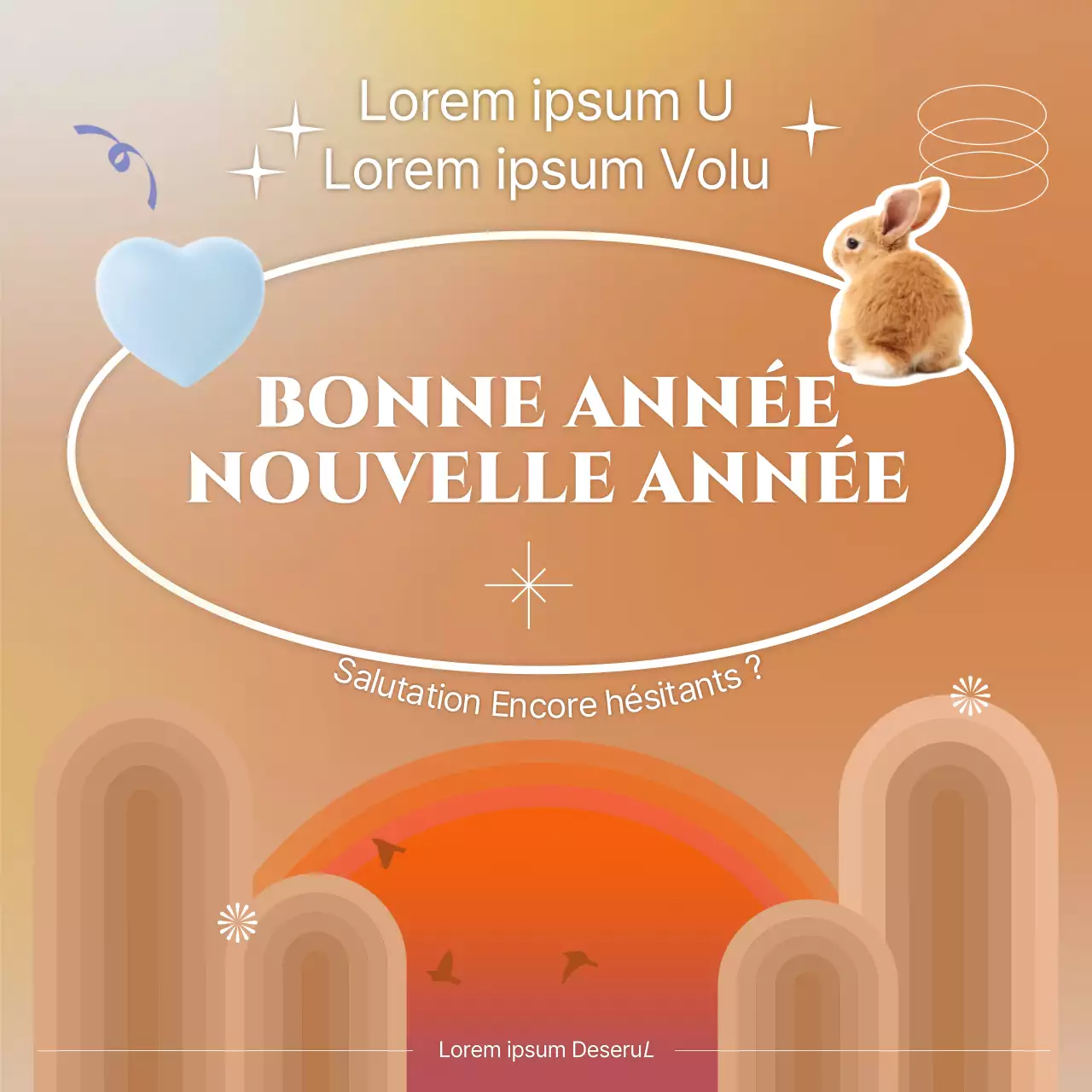 Des vœux de bonne année en forme de lapin avec une touche de douceur