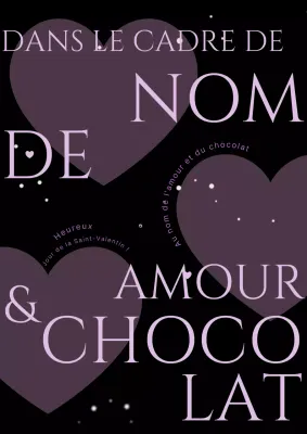 La Saint-Valentin avec des cœurs et de la typographie