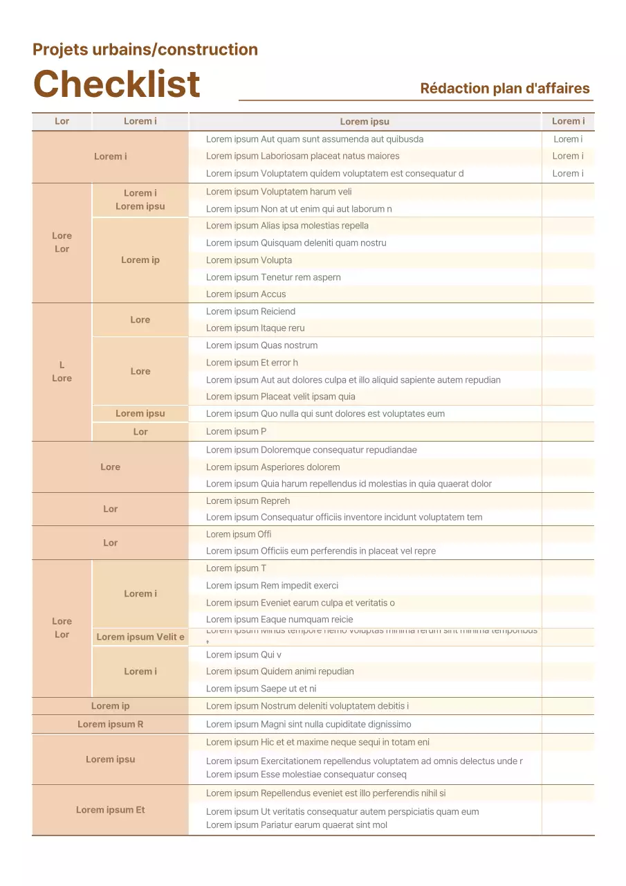 Liste de contrôle pour la création d'une entreprise de construction beige