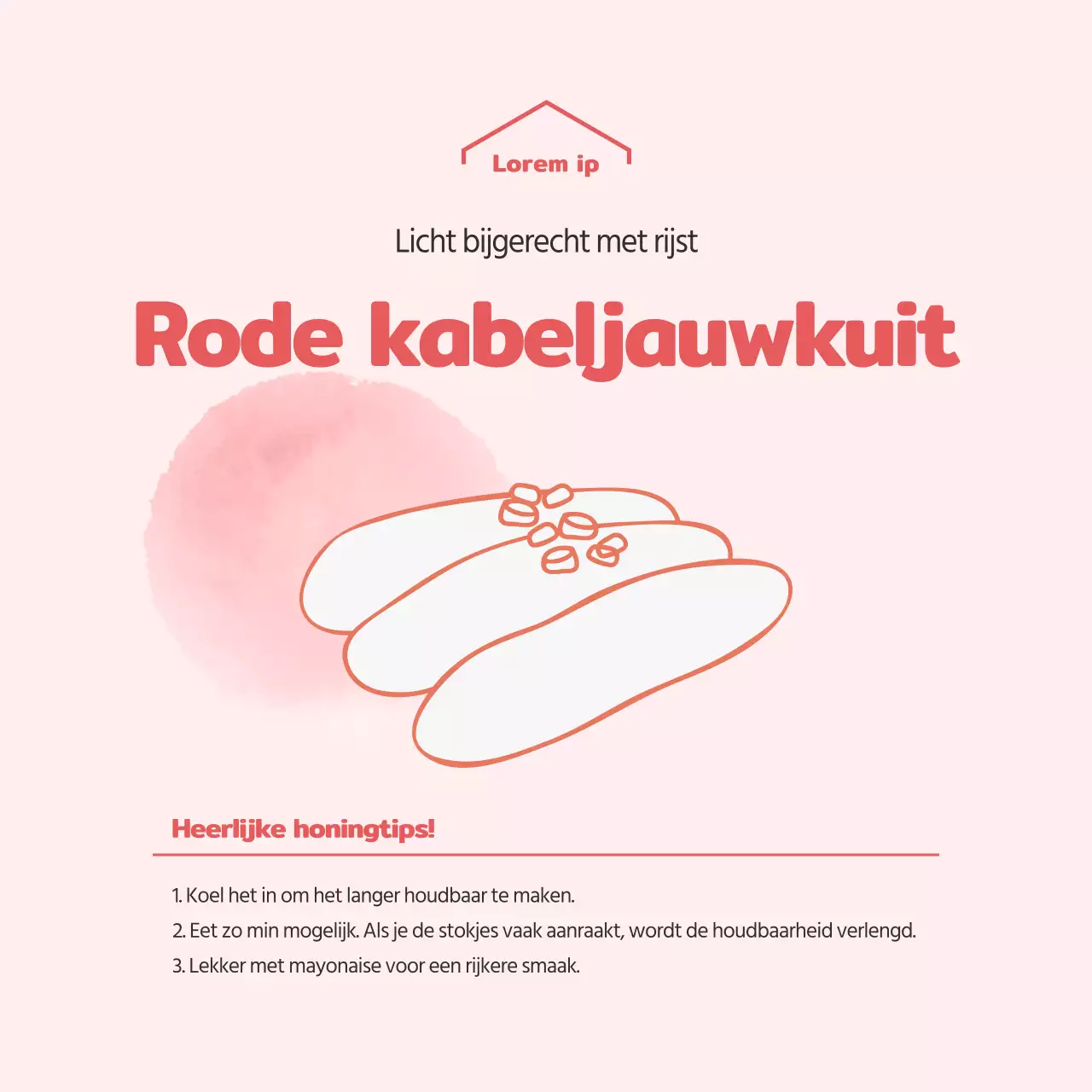 Rode illustratie eenvoudige vierkante delicatessensticker